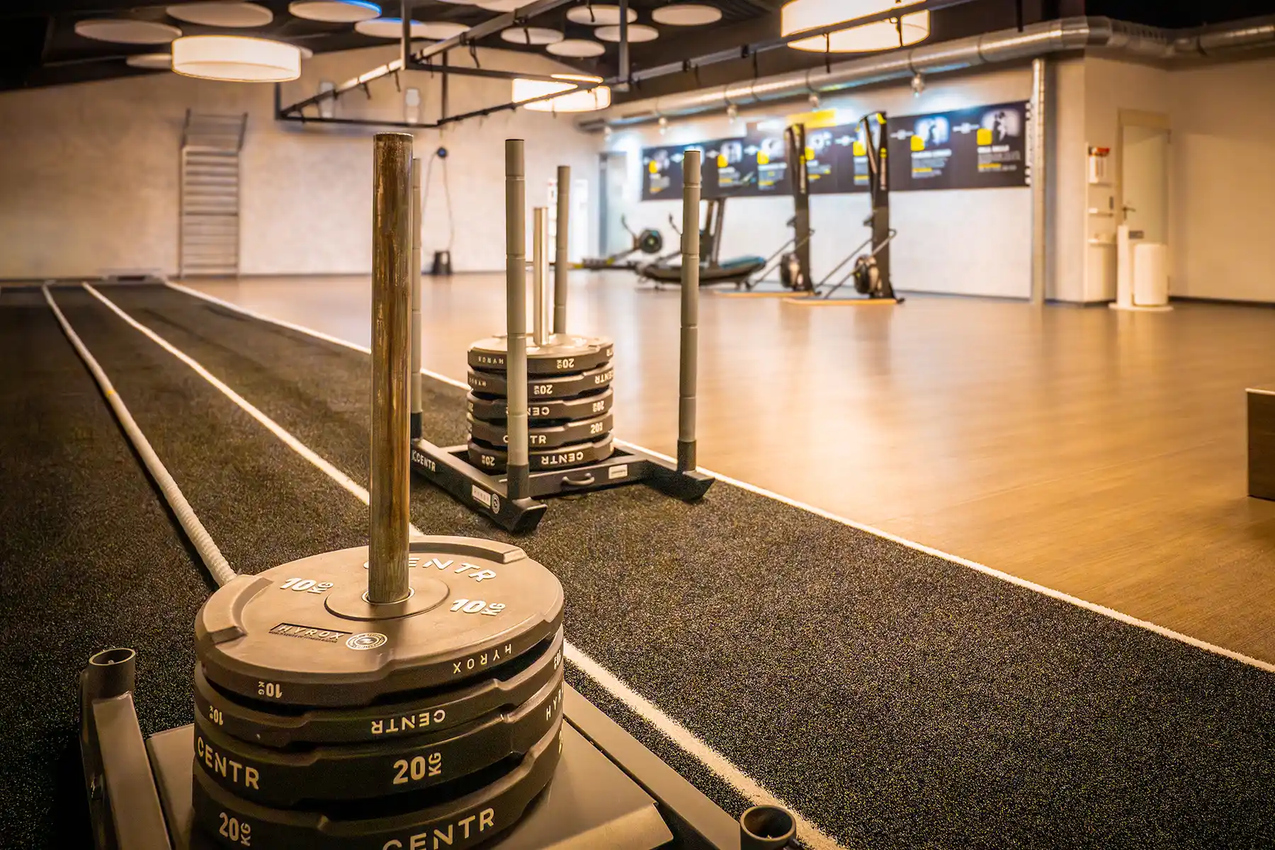 Sled-Bahn für Intervalltraining und HYROX im Fitnessstudio in Lauffen bei Heilbronn